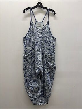 Free People Blue & White Printed Hot Shot Romper Size M